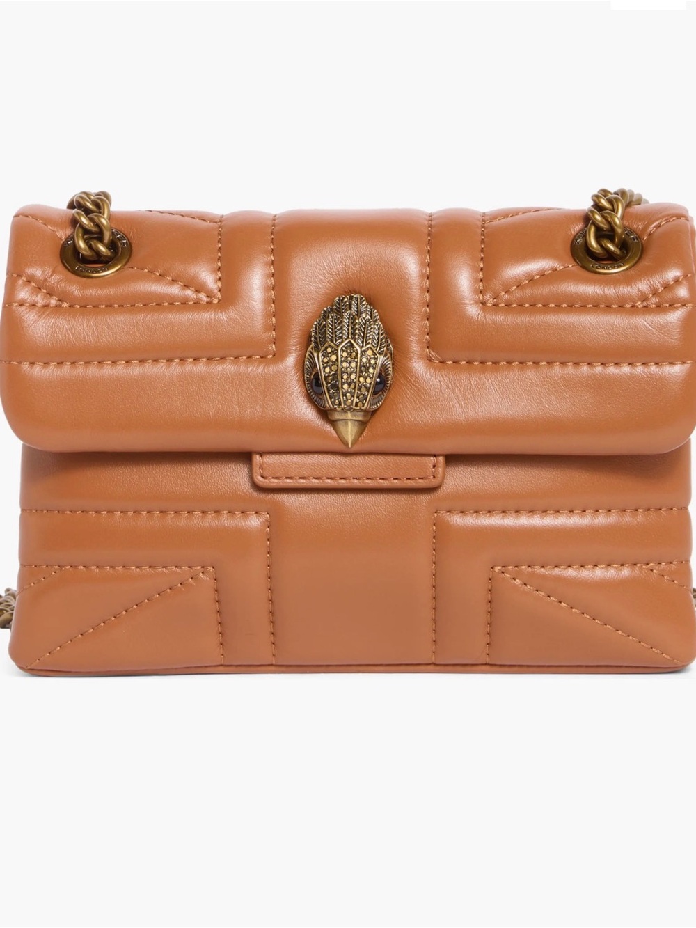 NWT Kurt Geiger Union Jack Leather Crossbody Bag Pastel Brown